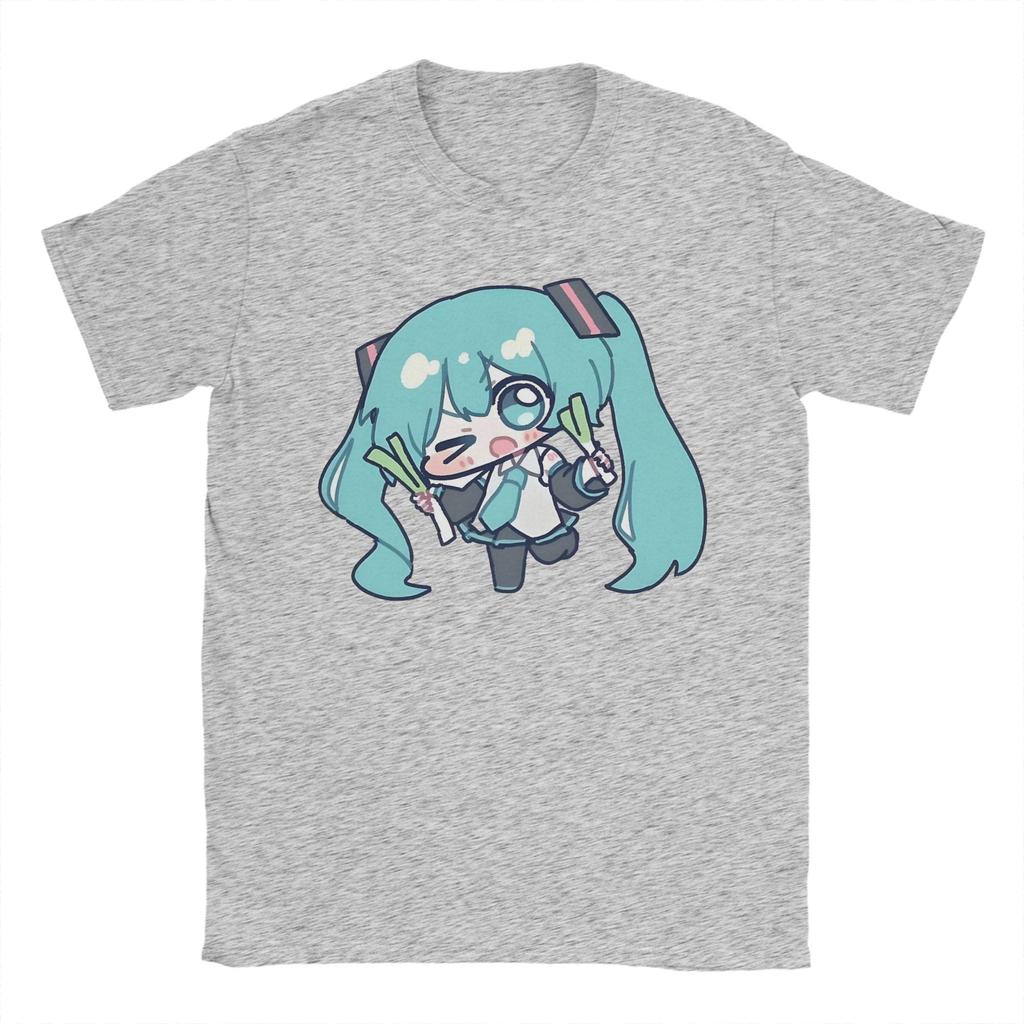 Мужские футболки Hatsune Miku Vocaloid Повседневные хлопковые футболки с круглым вырезом и коротким рукавом Летняя одежда