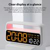 Modern Style LED Alarm Clock Small Digital Desktop Clock with Handle Shaped Mood Light Sleep Mode/Plug In Use for Bedroom Home
