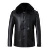 Middle-aged Men's Genuine Leather Loose Jacket Plus Velvet and Thickened Daddy Lapel Leather Jacket Sheepskin