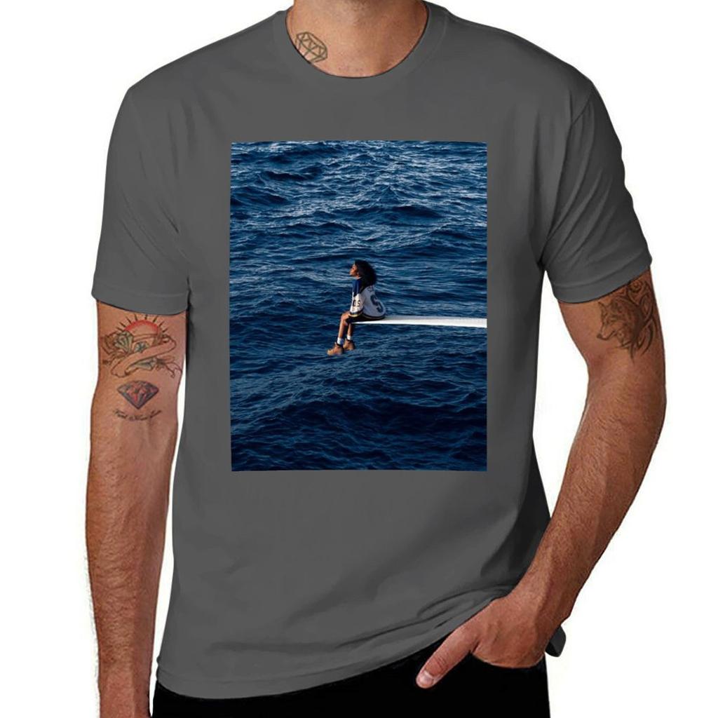 SOS SZA Albums Cover TShirt Minimalist Plain Crew Neck TShirt