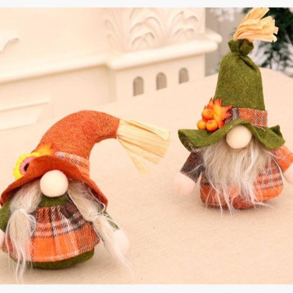 Cute Cloth Faceless Dwar Pendant Small Pumpkin Christmas Gnome Figurines Handmade Sunflower Festive Gnome Ornaments Halloween