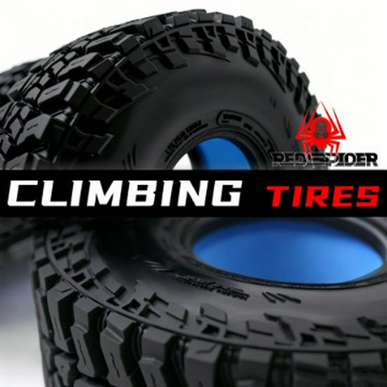 RS Red Spider 2.2" Climbing Car Tires, Wide Tire Skin, Double Stage Sponge, 146mm