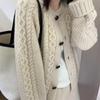 2025 A/W Women's 100% Pure Wool Round Neck Loose Cardigan Sweater
