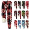 Women's Fashion Christmas Printed Sports Loose Thickened Thick Fleece Warm Pants
