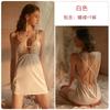 Women's Satin Embroidered Lace Lightweight Low Cut Cami Sleep Dress for Fall Winter