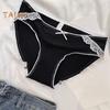 Women Underpants Lace Bow Decor Mid Waist Great Breathability Daily Wear Sleep Briefs High Elasticity Female Underpants