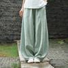 Spring Autumn New Cotton Linen Loose Wide Leg Pants Women Solid Casual Plus Size Pants for Women Fashion Vintage Simple Office Lady Trousers 24540