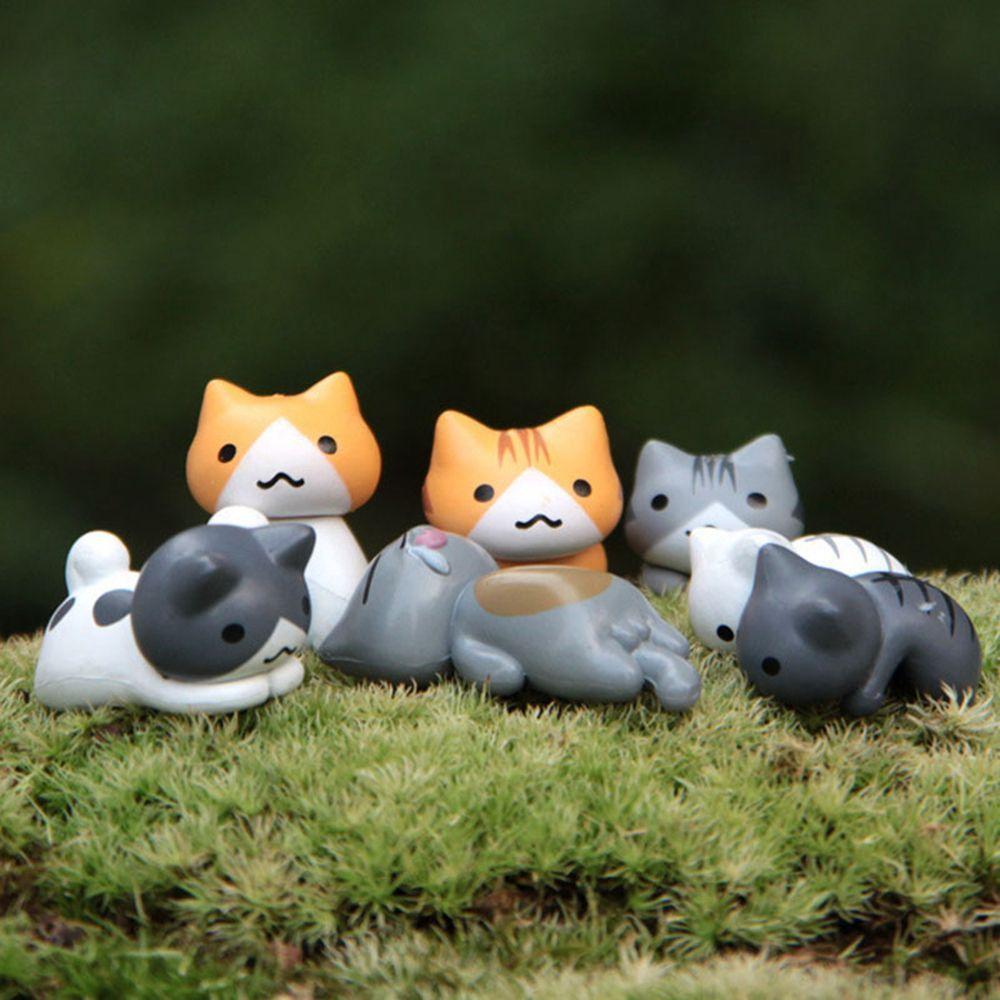 Decorations Random Color Home Figurines Micro Landscape for  Kitten Landscape Lazy Cats