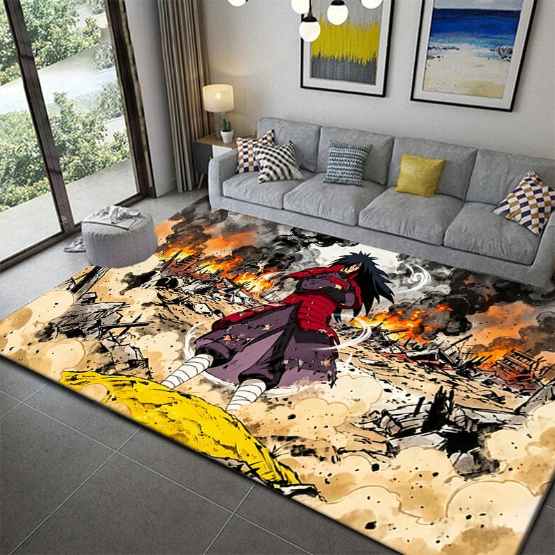 Naruto Epic Ninja Battle Area Rug Soft Cozy Non-Slip Carpet for Living Room
