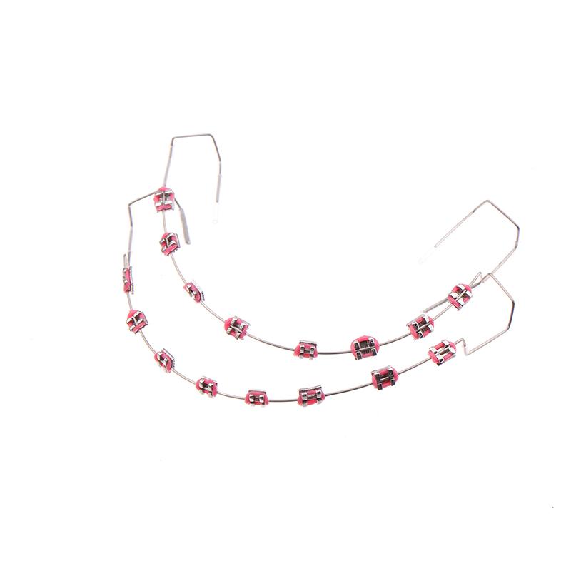 1 пара цветных временных украшений для зубов с металлической проволокой, металлическими скобками и ортодонтической лигатурой, украшения для зубов