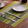 PVC Placemat Striped Slip-resistant Waterproof Table Mat Kitchen Dining Table Disc Pads Bowl Coasters Home Decor 45x30cm