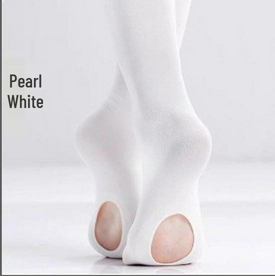 Детские белые балетные колготки 60D для практики и экзаменов - Профессиональные бархатные леггинсы.