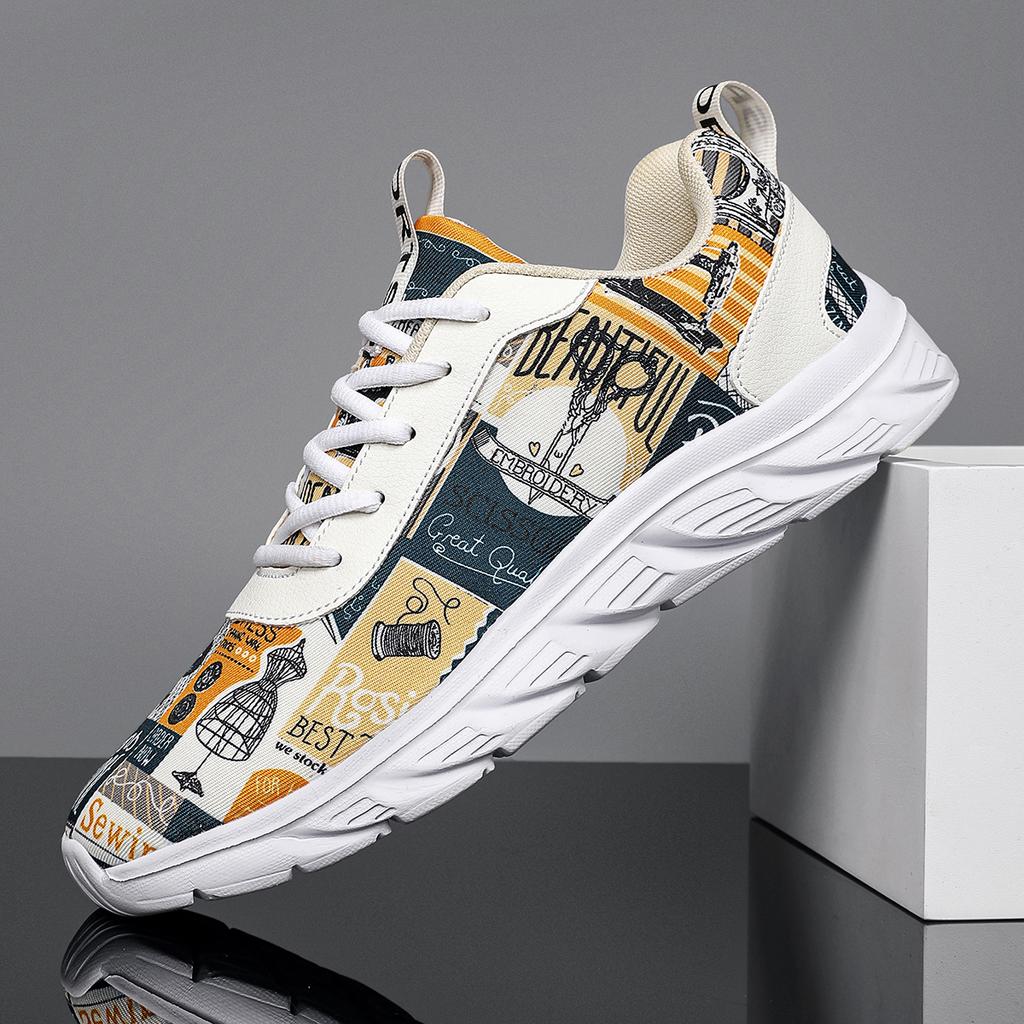 TUINANLE Мужские кроссовки, легкая повседневная обувь, кроссовки для бега с граффити, большие размеры 39-48, дышащая прогулочная мужская обувь