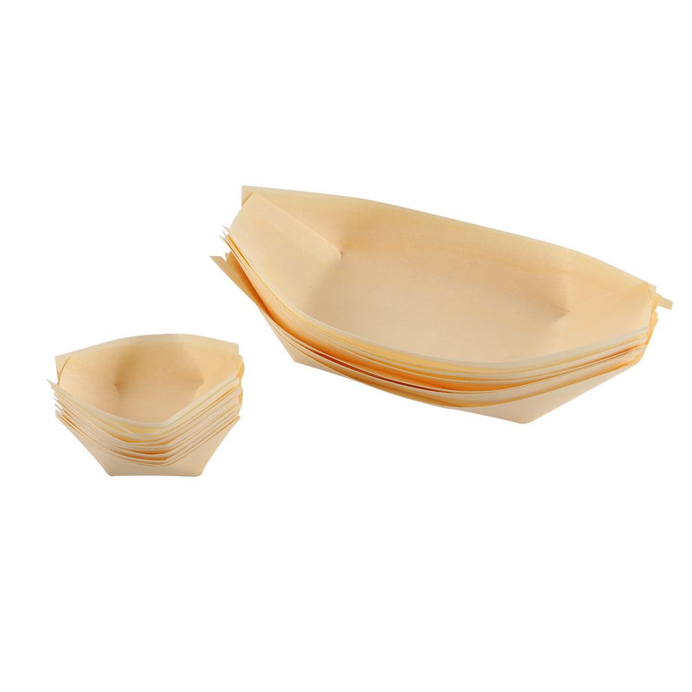 Disposable Food Sushi Pine Wood Bowl Catering Cake Tool Serving Tray