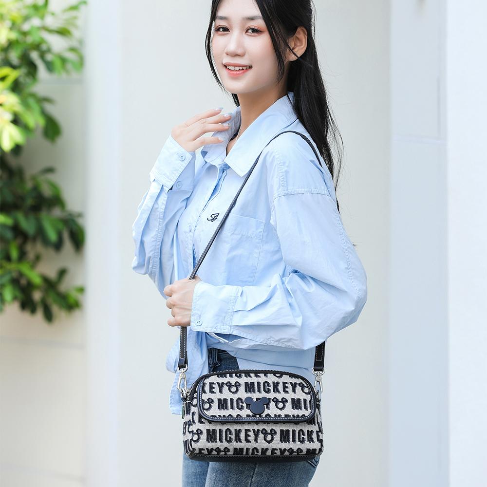 New Disney Mickey Series Fabric Shoulder Bag, Crossbody Bag, Shoulder Bag Regular Women's Black BMK-71659B