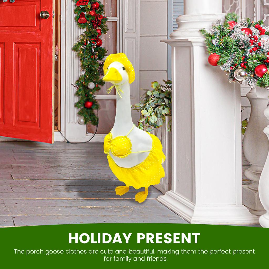 Hawaiian Porch Goose Outfit Washable Summer Lawn Goose Statue Clothes Cute Decoration for Party Yard Decor Present
