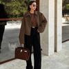 Women's Polo Collar Jacket Solid Color Flip Collar Zipper Long Sleeves Short Jacket Elegant Retro Coat Commute Casual Oyerwear Spring Autumn