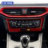 Center Console Panel Sticker For SEAT Ibiza Mk5 2018 2019 2020 2021 2022 2023 2024 2025 6F KJ1 LHD RHD Real Soft Carbon Fiber