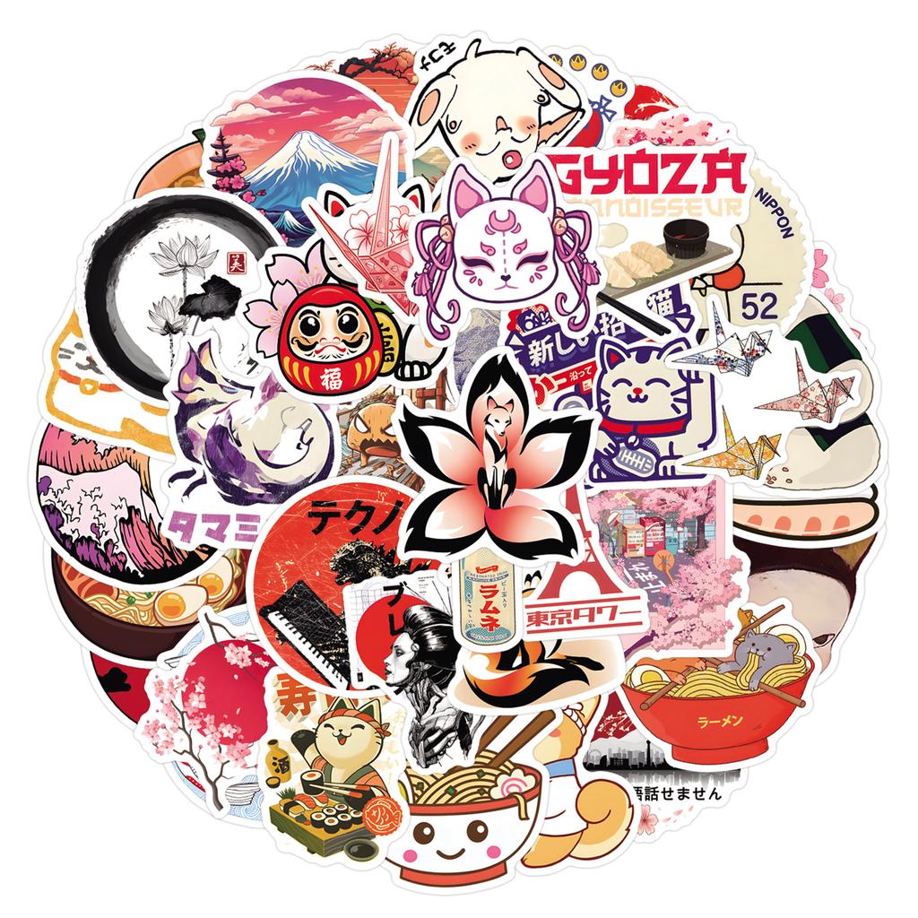55 Japanese Cartoon Graffiti Stickers Decorate Suitcase Laptop Mobile Phone Stickers