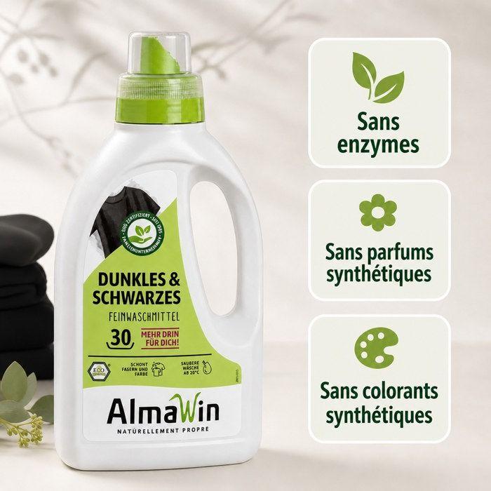 Lessive pour linge foncé, Almawin, lessive linge noir, 750 ml