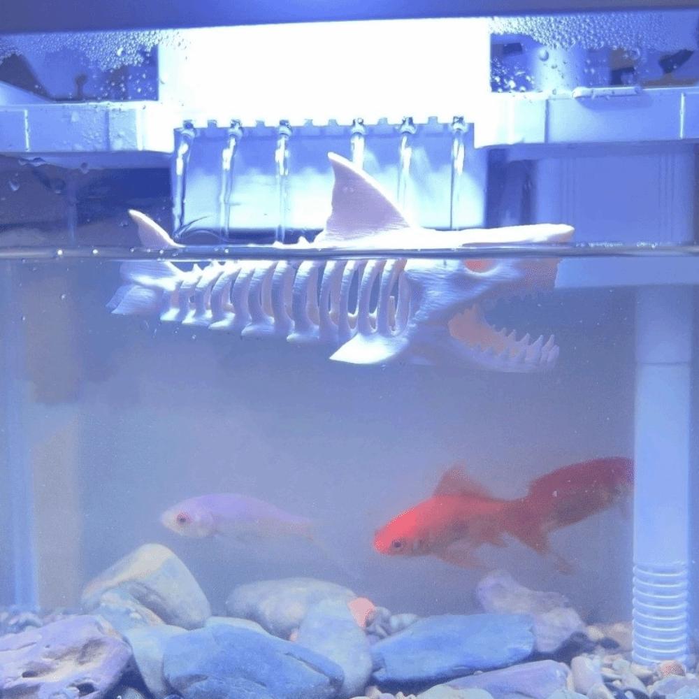 3D Printed Shark Skeleton Hideaway House Unpainted Aquarium Underground Cave Aquarium