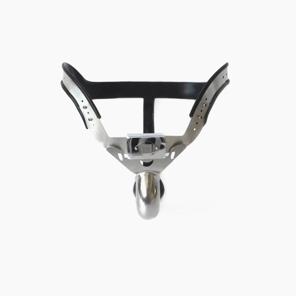 Мужской регулируемый изогнутый пояс верности из нержавеющей стали/ T-образный с анальной пробкой Полностью закрытая клетка Запирающее устройство Сдерживающее пенис Секс-игрушки