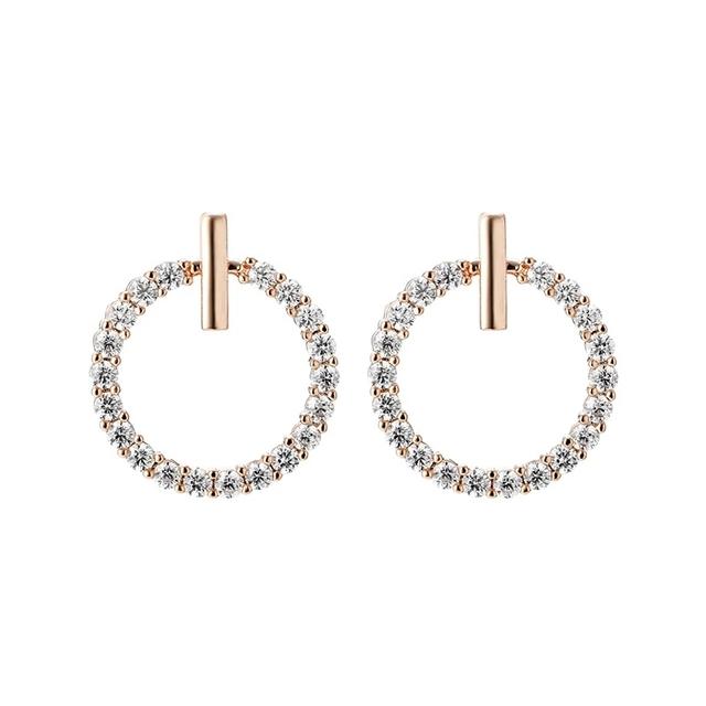 Новые нежные модные серьги-гвоздики из серебра 925 пробы с иглами, кристаллами и стразами, геометрические круглые серьги-гвоздики для женщин, красивые ювелирные изделия, подарки на вечеринку