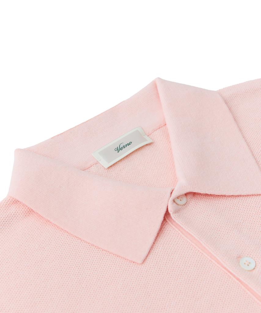 VERNO 26Ss Waffle Polo Knit Pink