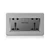 18W Type-C Fast Charging Universal 5-pin Dual Power Socket,Stainless Steel  Electrical Outlet with DC 5V 3.1A Type-c USB Charger
