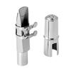 Yibuy Silver Plated Copper 5# Tenor Saxophone Ear Mouthpiece (with Cap & Reggae)