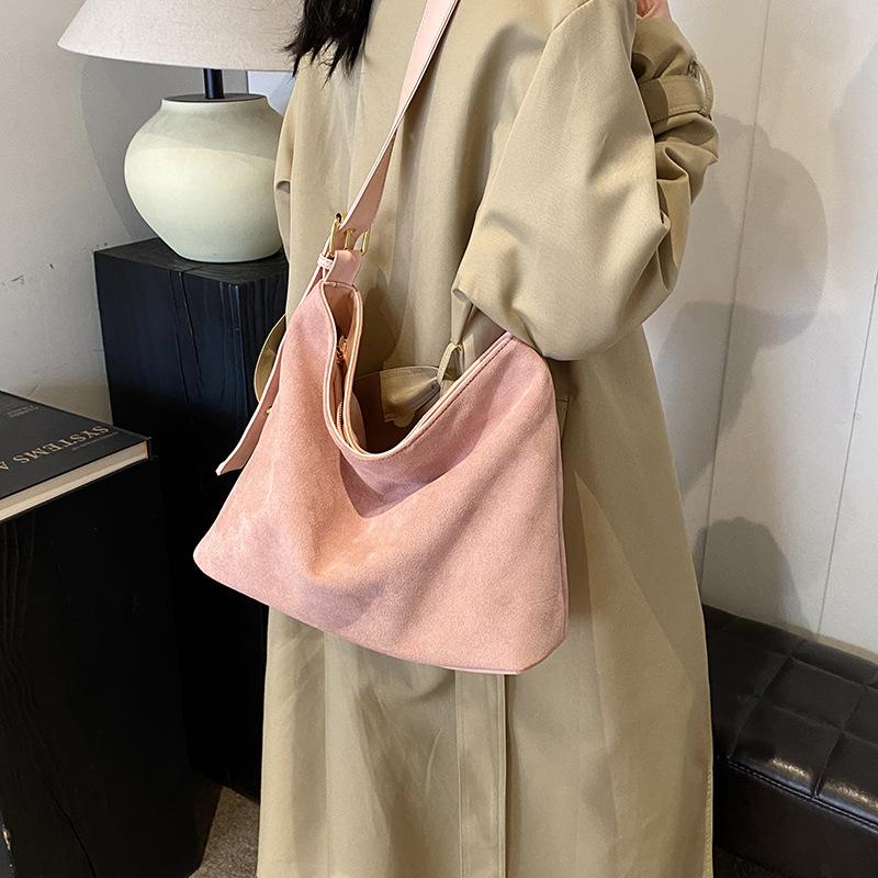 Женская сумка-тоут большого размера для поездок на работу, новая коллекция 2025, высококлассная, модная в стиле ретро, замшевая сумка через плечо, большая вместительная сумка-тоут