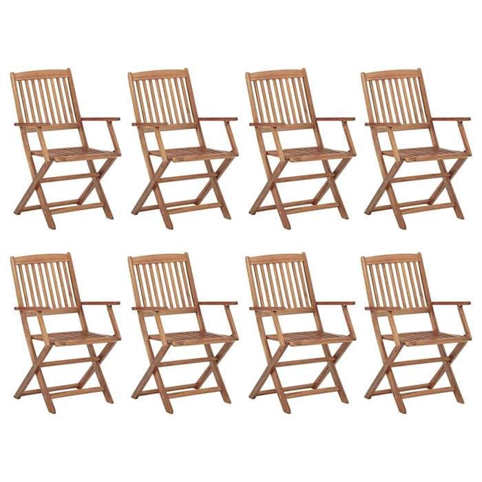 Maison Exclusive - Chaises pliantes avec coussins, 8 pièces, en bois d'acacia massif