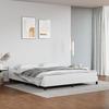 VidaXL Bed Frames with Headboard Slat Base Upholstered Bed Slat Frame Double Bed Adult Bedroom Interior White 347514