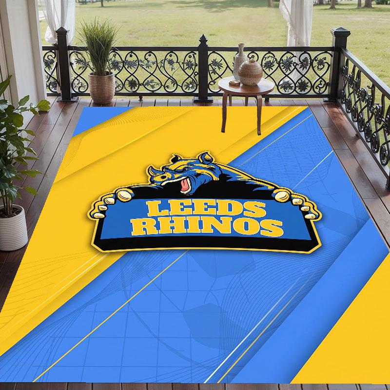 Soft Floor Carpet Leeds Rhinos Pattern Area Rug Decorative Mat For Home Room Decoration
