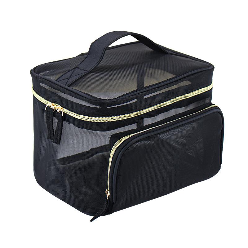 Дизайн бренда Большая вместимость Сетчатая прозрачная косметичка Высокая красота Несессер Сумка-клатч Рука об руку Сумка для хранения в ванной комнате MS11