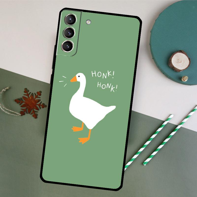 Милый Мультяшный Утенок Чехол для Телефона для Samsung Galaxy S26 S23 Ultra S20 S21 S22 S24 S25 Plus S10 S25 FE Задняя Крышка