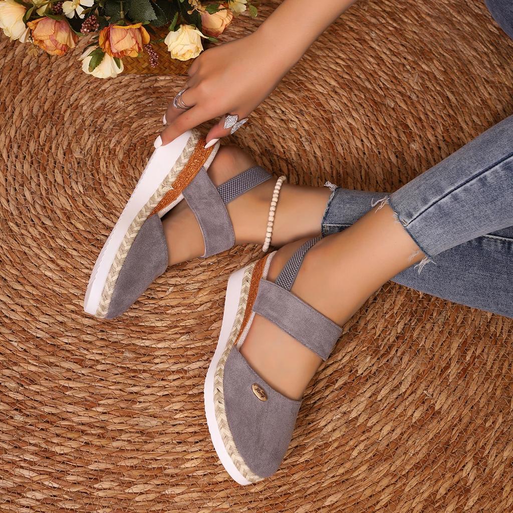 Women Closed Toe Wedge Sandals Women Summer Buckle Strap Gladiator Shoes Woman Fashion Espadrilles Platform Sandalias Mujer