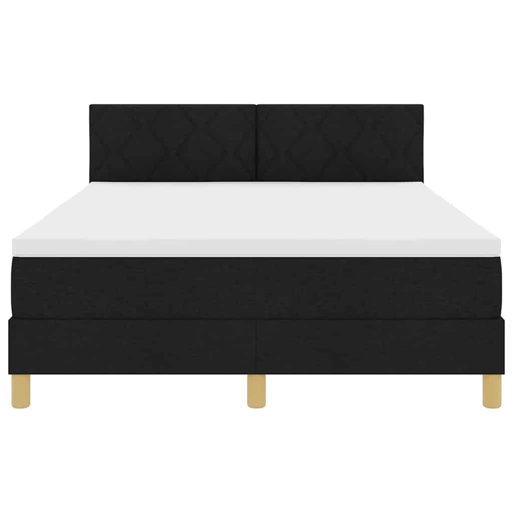 Box Spring Bed with Pillow Black 140 x 200 cm Fabric