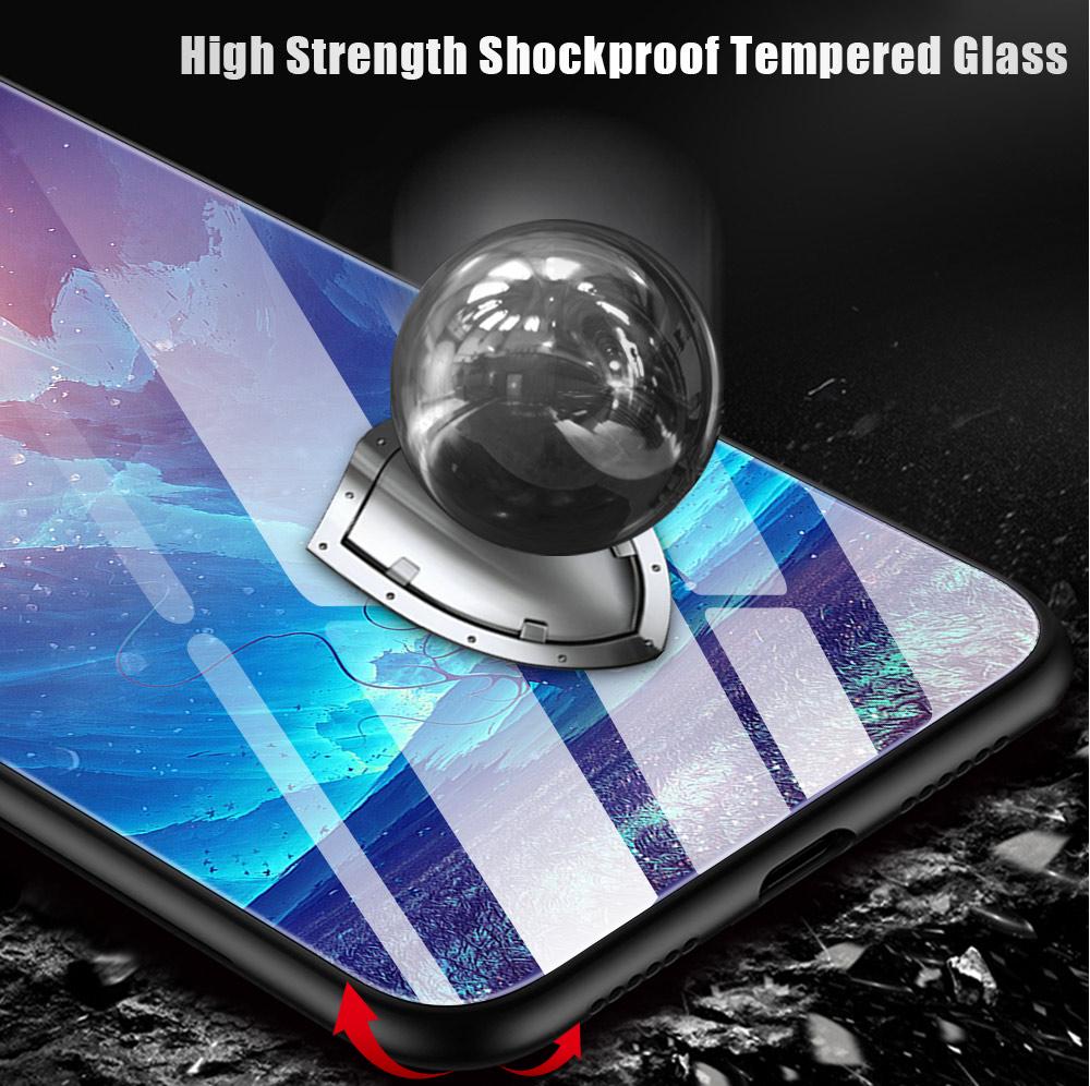 Для OPPO A16 A16s A18 A38 A58 A78 A96 A98 Reno8T 10 Pro 12F Realme C30 C33 C63 C65 C67 Fantasy Aurora Galaxy Planet закаленное стекло жесткий чехол для телефона