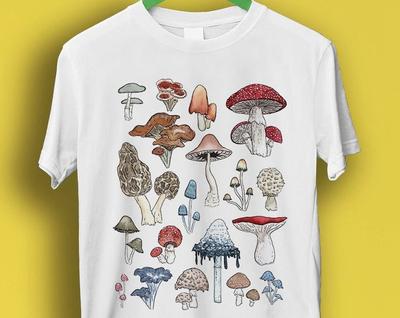 British Wild Mushrooms Meme Gift Shirt Funny Style Aesthetic Unisex Gamer Cult Movie Music Tee T Shirt P394