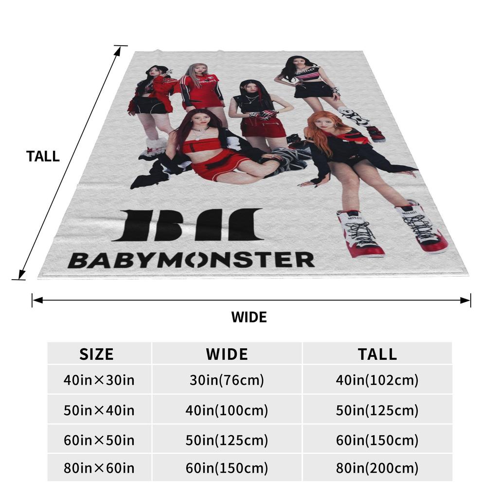 Babymonsters KPOP Фланелевое одеяло Потрясающие пледы для дома 200x150см Покрывала,
