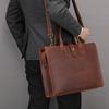 Crazy Horse Genuine Leather Briefcase Men's Cowhide Retro Handbag Large Capacity 14 Inch Leather Computer Bag