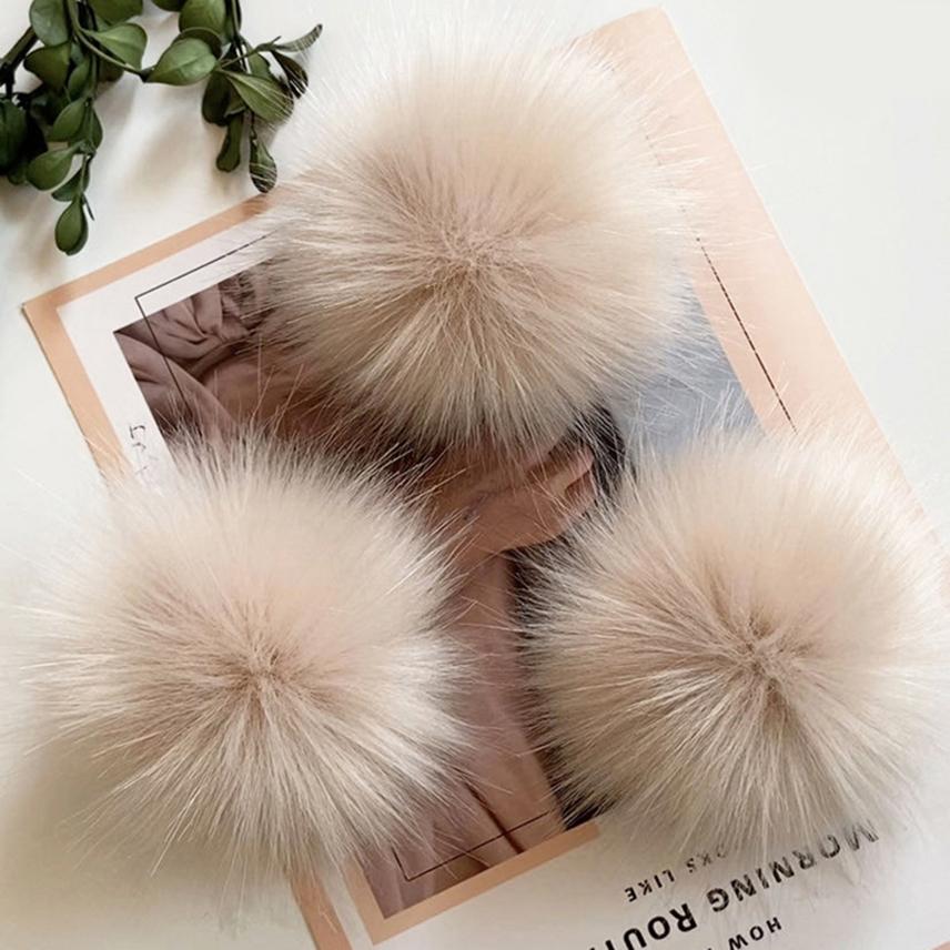 1 шт. Шапка с помпоном из искусственного меха, шарик, меховой шарик, сделай сам, ручная работа, помпоны для рукоделия, красочный искусственный помпон с резинкой, аксессуары для шляпы