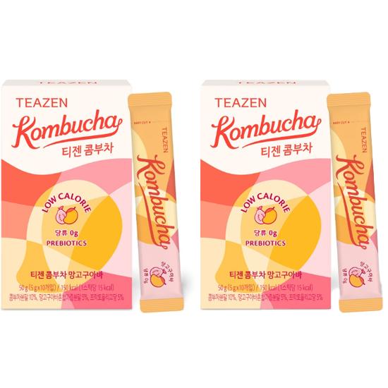 Teazen Чайный гриб, манго, гуава, 5 г х 10 палочек в коробке (10 вариантов)