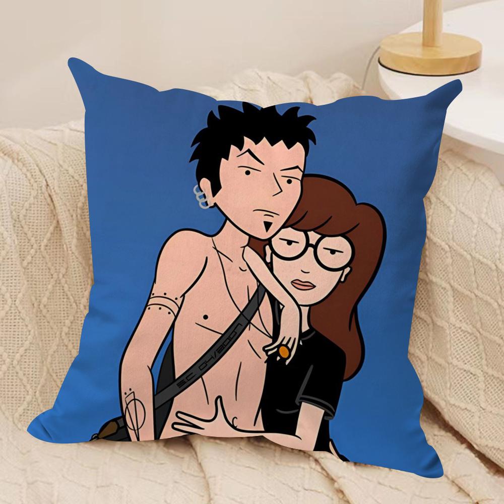 Anime Funny DDaria Cushion Cover Silky Short Plush DoubleSided Printed Pillow Case for Sofa All Seasons Home Decor Gift
