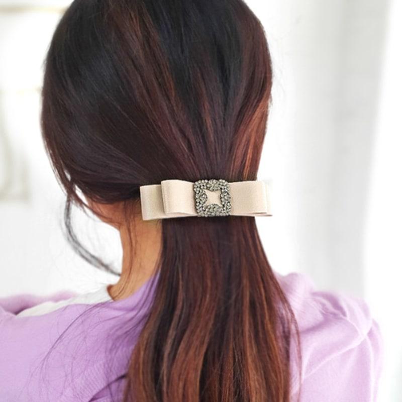RACOHA Color Elizabeth Ribbon Hair pin Color satin cubic ribbon pin