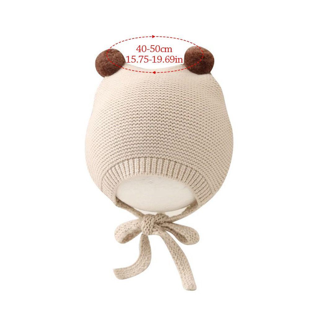 3-24 Months Wool Ball Baby Winter Hats Soft Bonnet Cap Fashion Newborn Ear Protection Cap  Infant