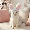 Fleece Animal Ear Cap Bunny Ears Cat Hat, Cute Pet Soft Plush Hat Comfortable Photo Prop with Rabbit for Cats Small Dogs Party Costume Fun Photos
