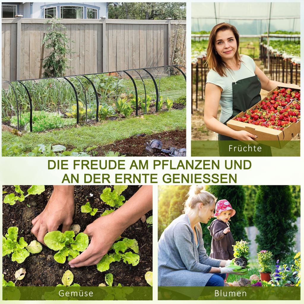 350 x 100 cm Low Tunnel Greenhouse - Clear