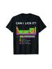 Funny "Can I Lick It?" Periodic Table Graphic T-Shirt for Adults - 100% Cotton Crew Neck Tee with Humorous Chemistry Design